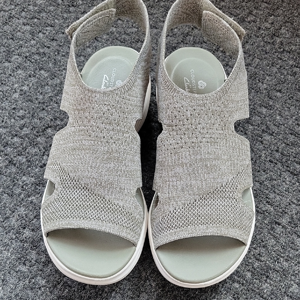 Clarks Gray Sandals Minimalist Design